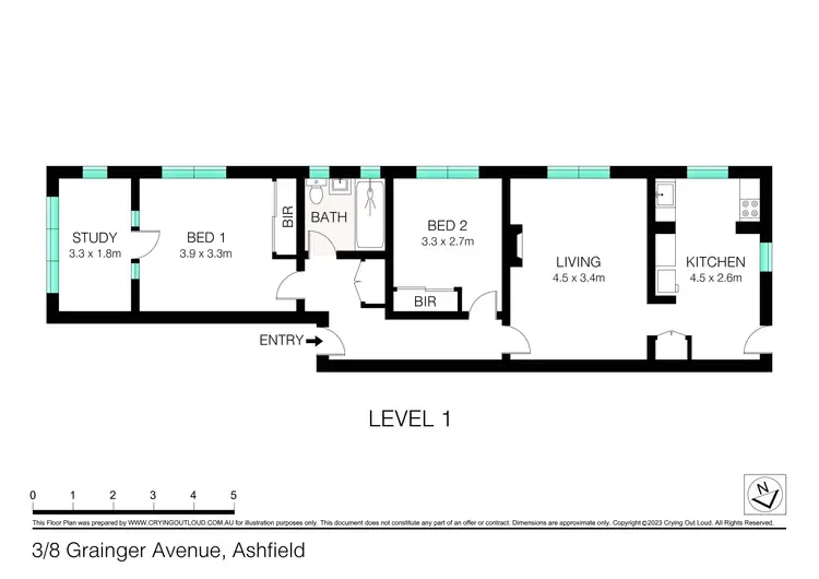 Floorplan of Homely unit listing, 3/8 Grainger Avenue, Ashfield NSW 2131
