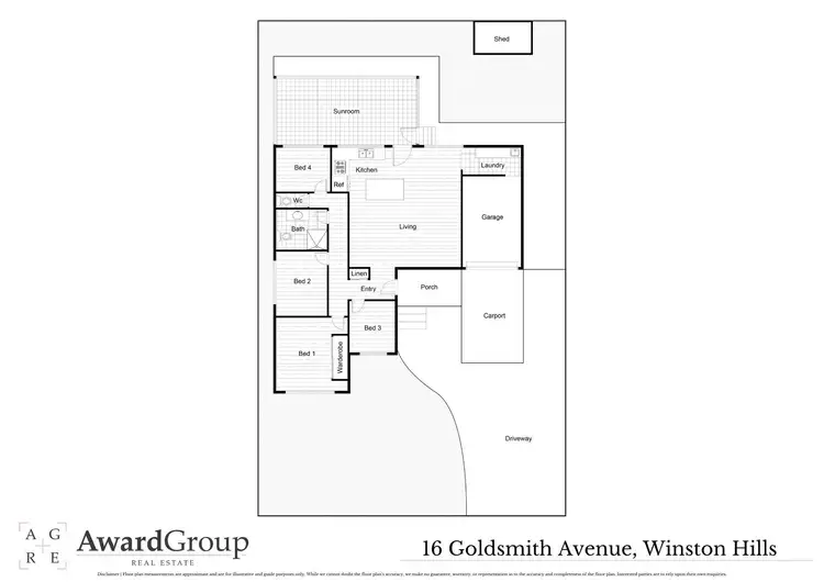 Floorplan of Homely house listing, 16 Goldsmith Avenue, Winston Hills NSW 2153