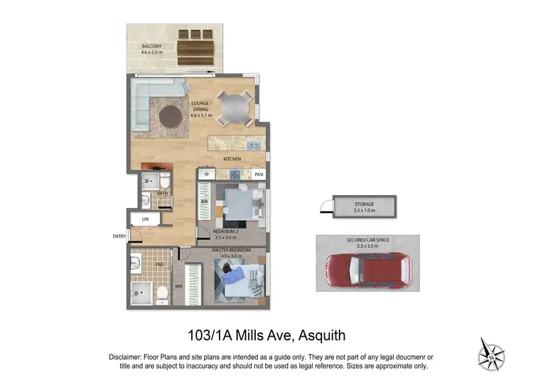 Floorplan of Homely apartment listing, 103/1A Mills Avenue, Asquith NSW 2077