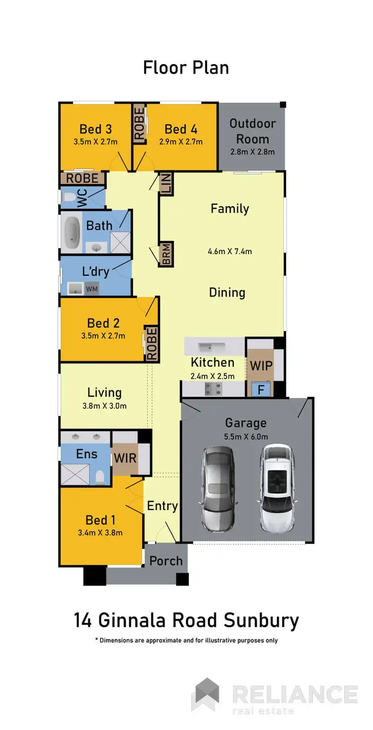 Floorplan of Homely house listing, 14 Ginnala Road, Sunbury VIC 3429