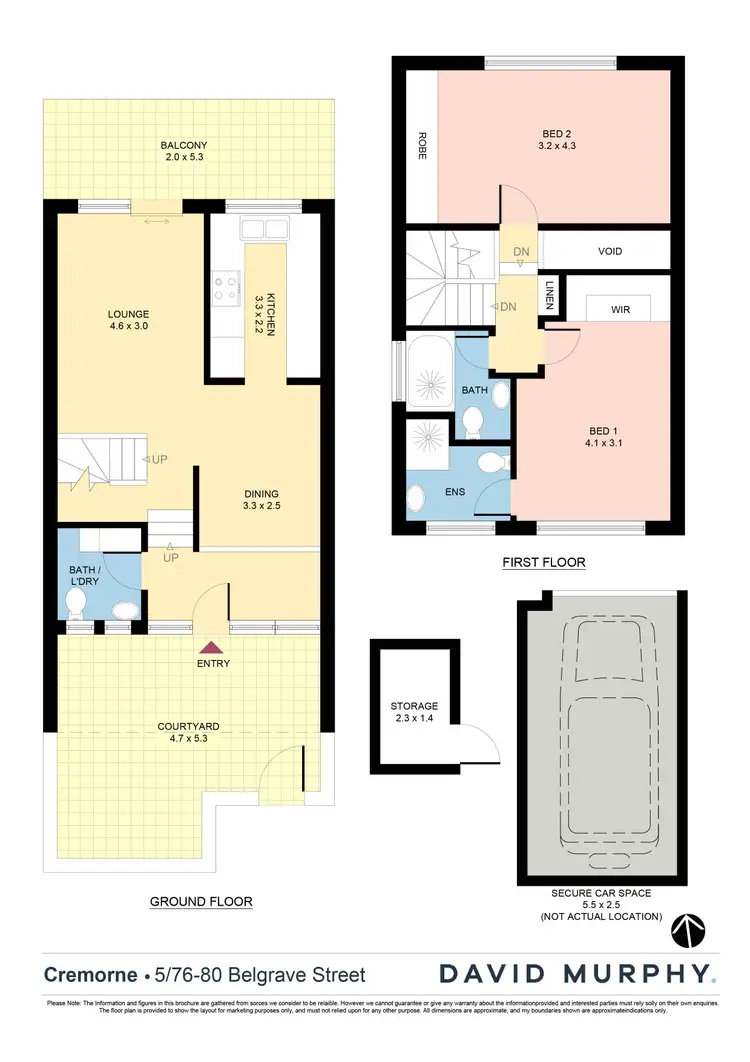 Floorplan of Homely townhouse listing, 5/76-80 Belgrave Street, Cremorne NSW 2090