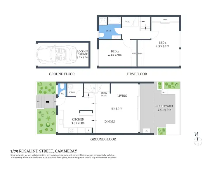 Floorplan of Homely townhouse listing, 3/79 Rosalind Street, Cammeray NSW 2062