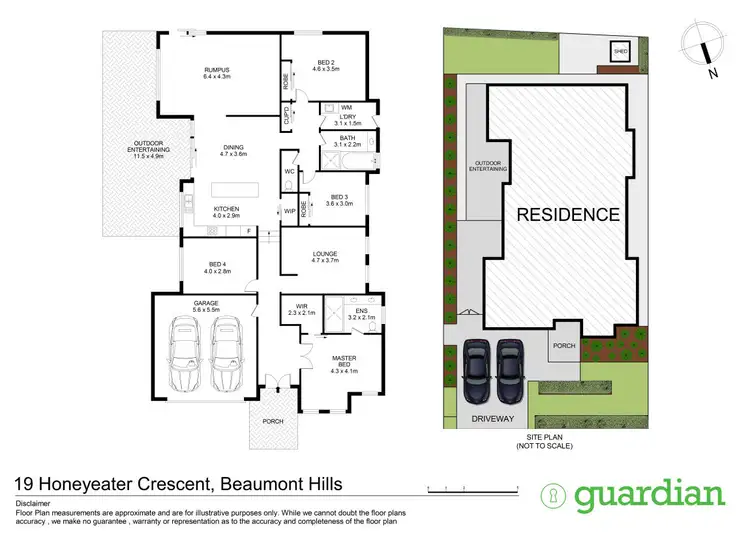 Floorplan of Homely house listing, 19 Honeyeater Crescent, Beaumont Hills NSW 2155