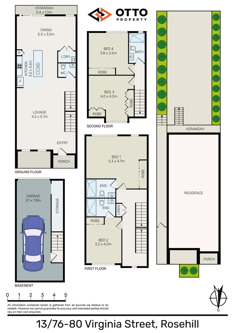 Floorplan of Homely townhouse listing, 13/76-80 Virginia Street, Rosehill NSW 2142