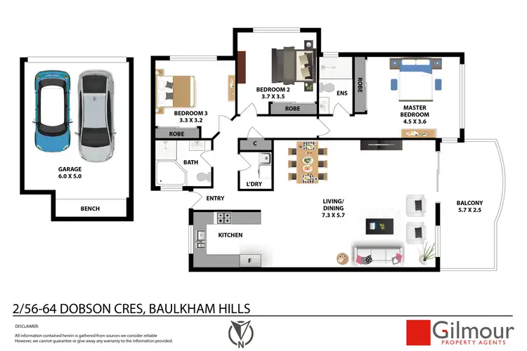 Floorplan of Homely apartment listing, 2/56-64 Dobson Crescent, Baulkham Hills NSW 2153