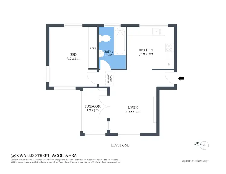 Floorplan of Homely apartment listing, 3/98 Wallis Street, Woollahra NSW 2025