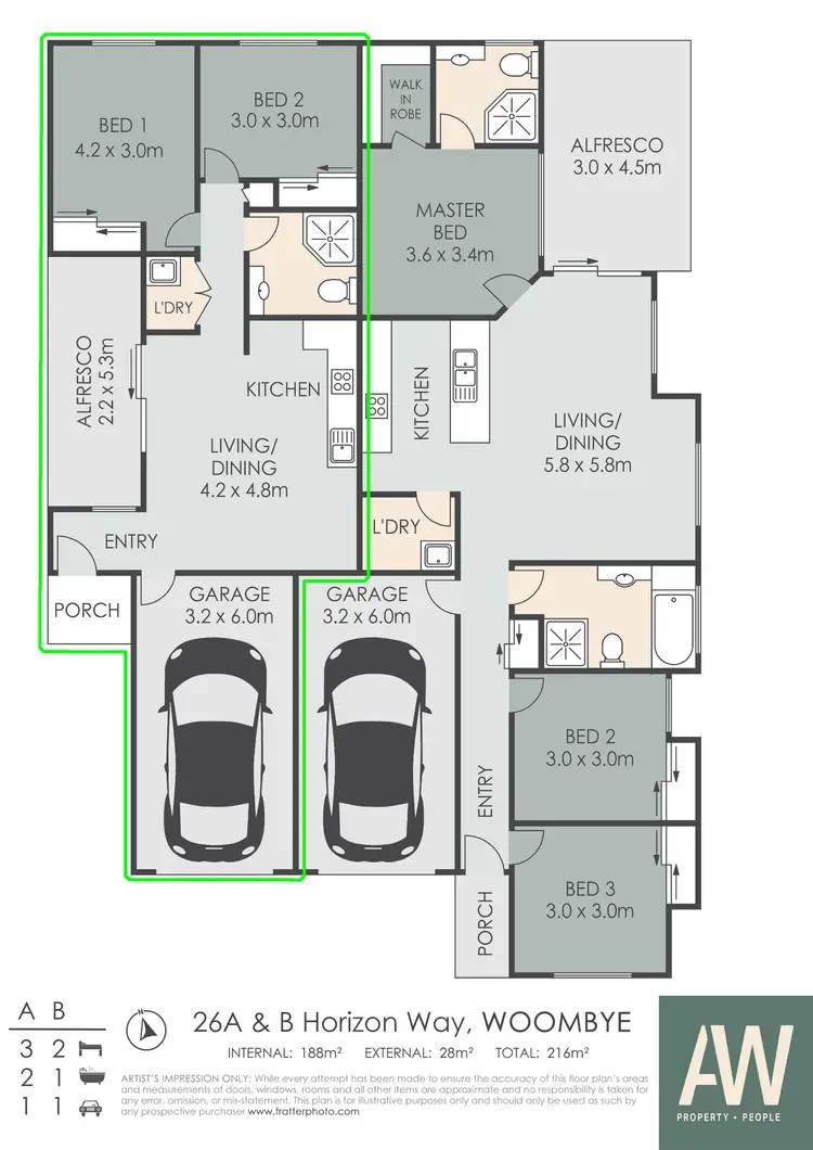 Floorplan of Homely semi-detached listing, 26 Horizon Way, Woombye QLD 4559