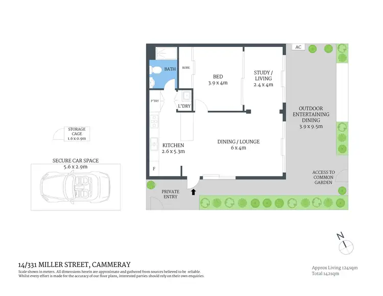Floorplan of Homely apartment listing, 14/331 Miller Street, Cammeray NSW 2062