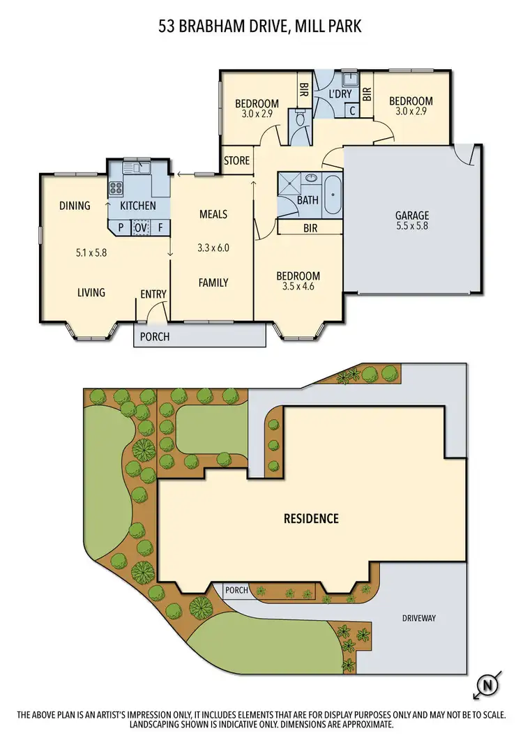 Floorplan of Homely house listing, 53 Brabham Drive, Mill Park VIC 3082
