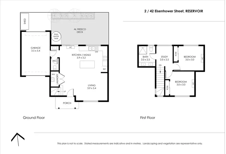 Floorplan of Homely townhouse listing, 2/42 Eisenhower Street, Reservoir VIC 3073