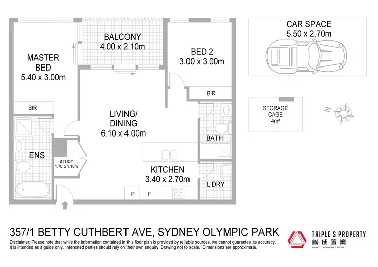 Floorplan of Homely apartment listing, 357/1 Betty Cuthbert Avenue, Sydney Olympic Park NSW 2127