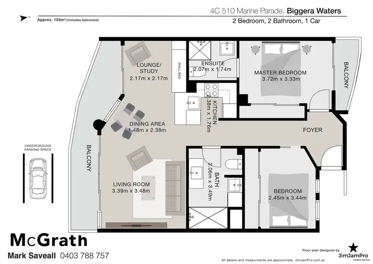 Floorplan of Homely unit listing, 4c/510 Marine Parade, Biggera Waters QLD 4216