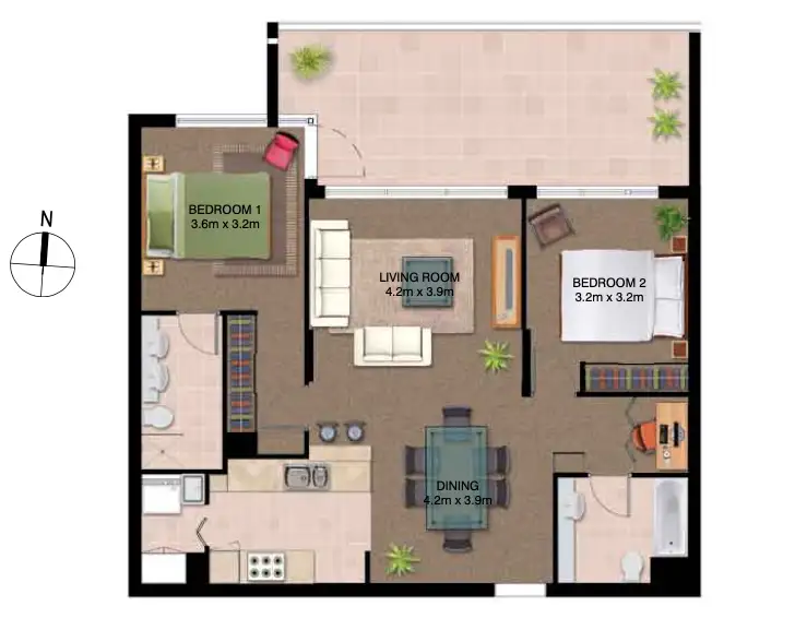 Floorplan of Homely unit listing, 2303/27 Boardwalk Boulevard, Mount Coolum QLD 4573