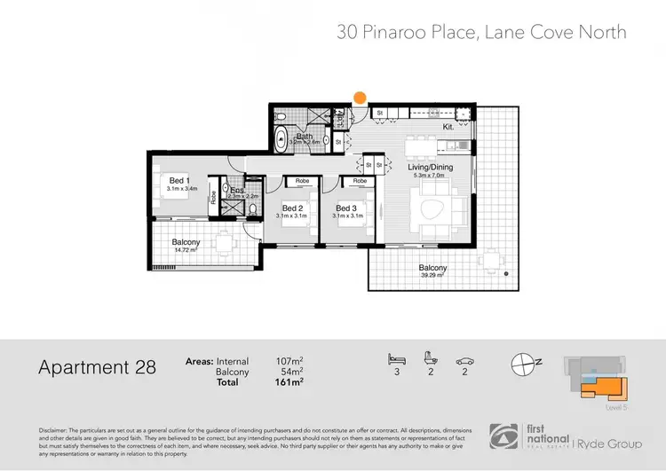 Floorplan of Homely apartment listing, 28/30 Pinaroo Place, Lane Cove North NSW 2066