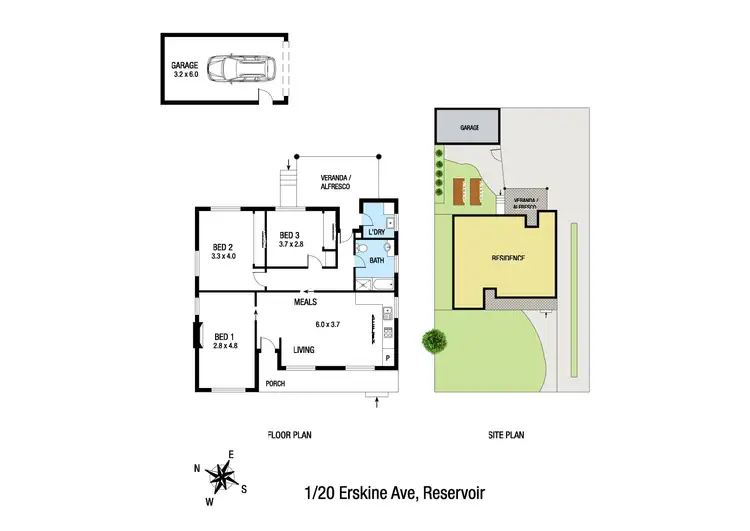 Floorplan of Homely house listing, 1/20 Erskine Avenue, Reservoir VIC 3073