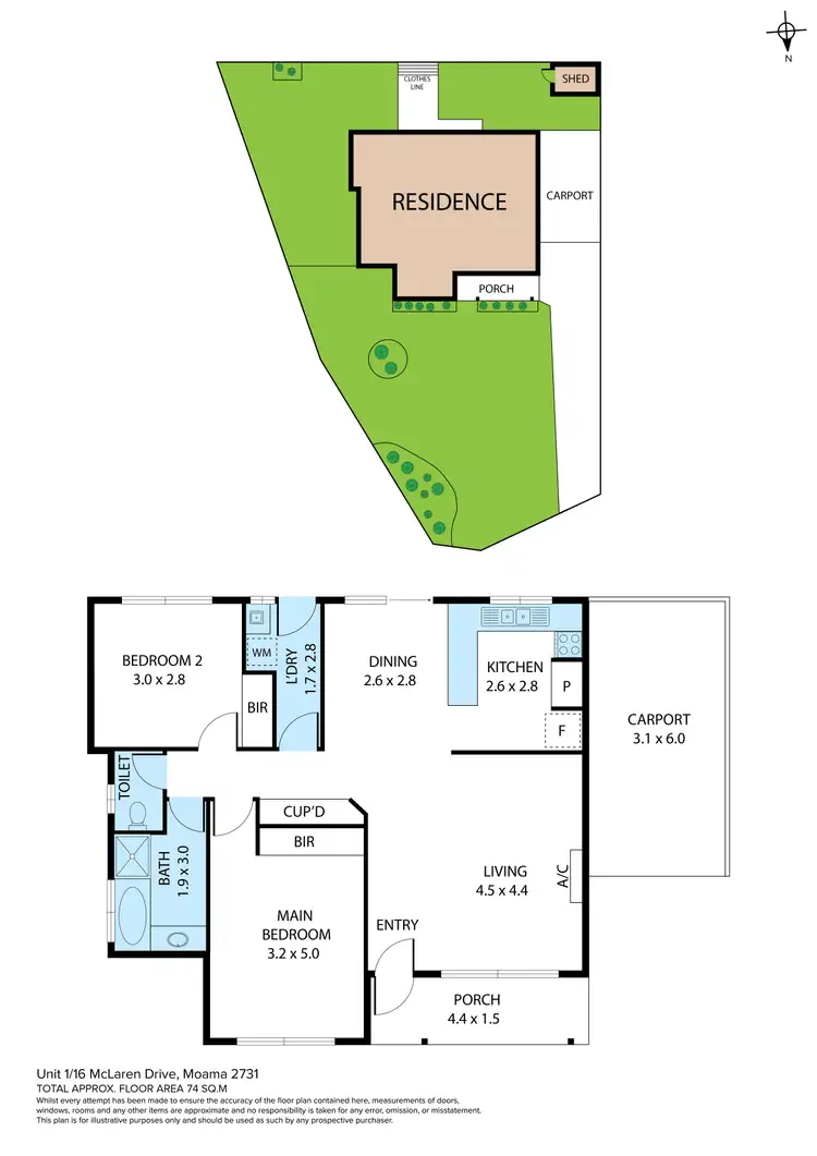 Floorplan of Homely unit listing, 1/16 McLaren Drive, Moama NSW 2731