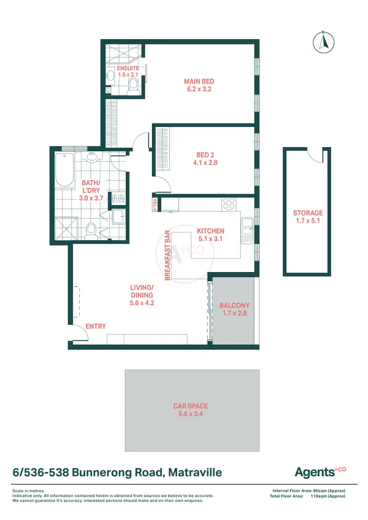 Floorplan of Homely apartment listing, 6/536-538 Bunnerong Road, Matraville NSW 2036