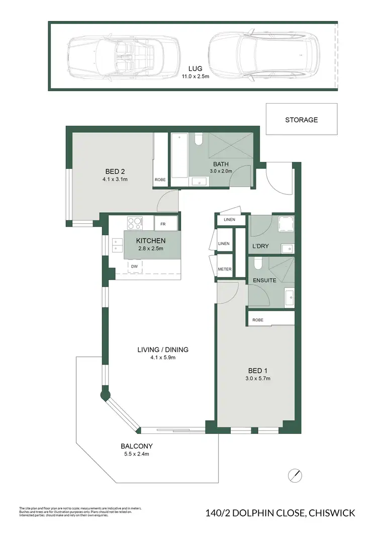 Floorplan of Homely apartment listing, 140/2 Dolphin Close, Chiswick NSW 2046