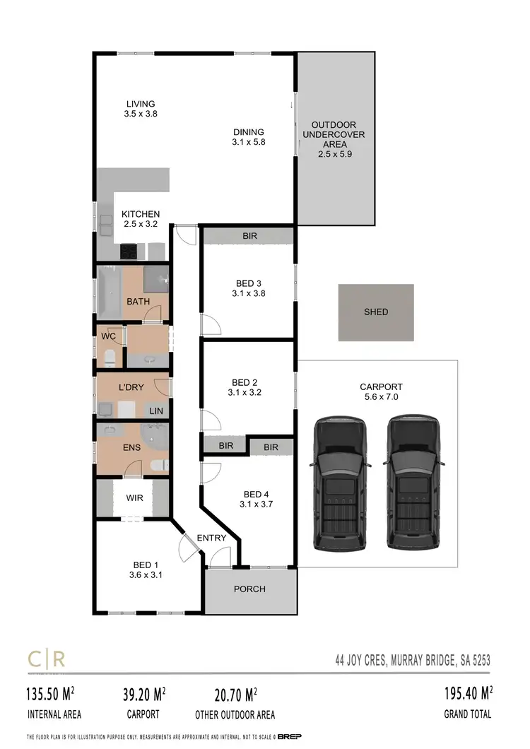 Floorplan of Homely house listing, 44 Joy Crescent, Murray Bridge SA 5253