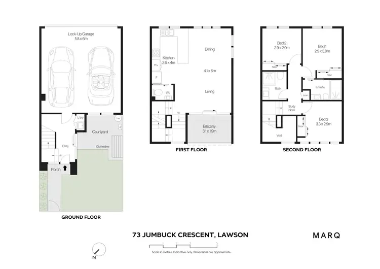 Floorplan of Homely townhouse listing, 73 Jumbuck Crescent, Lawson ACT 2617