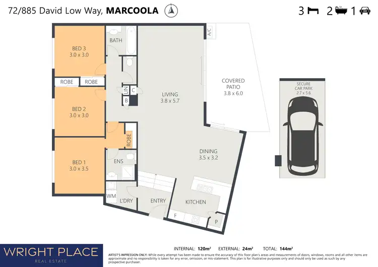 Floorplan of Homely unit listing, 72/885 David Low Way, Marcoola QLD 4564