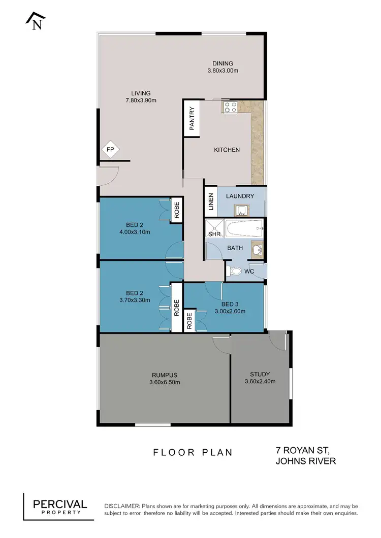 Floorplan of Homely rural property listing, 7 Royan Street, Johns River NSW 2443