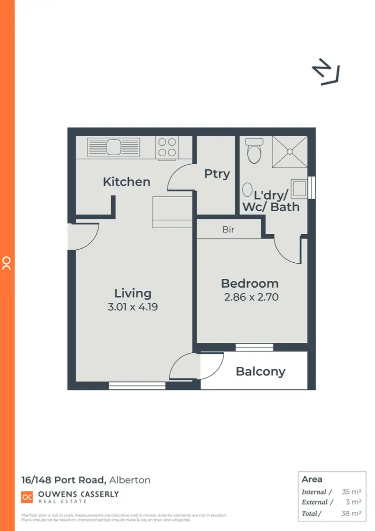 Floorplan of Homely unit listing, 16/148 Port Road, Alberton SA 5014