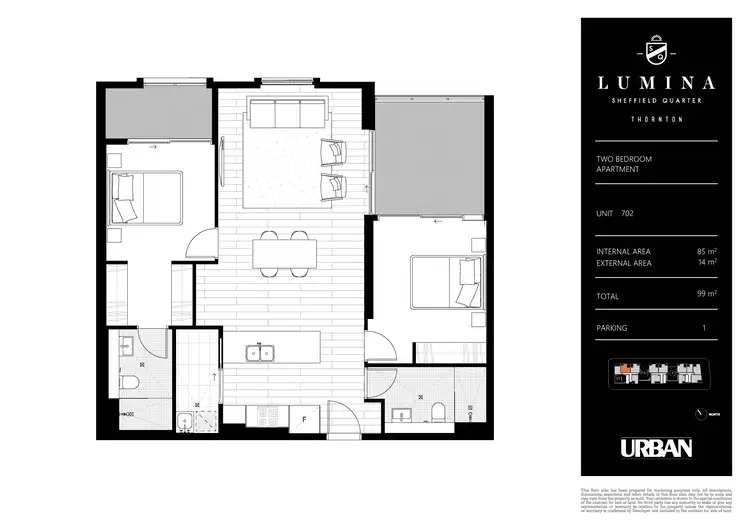 Floorplan of Homely apartment listing, 702/26C Lord Sheffield Circuit, Penrith NSW 2750