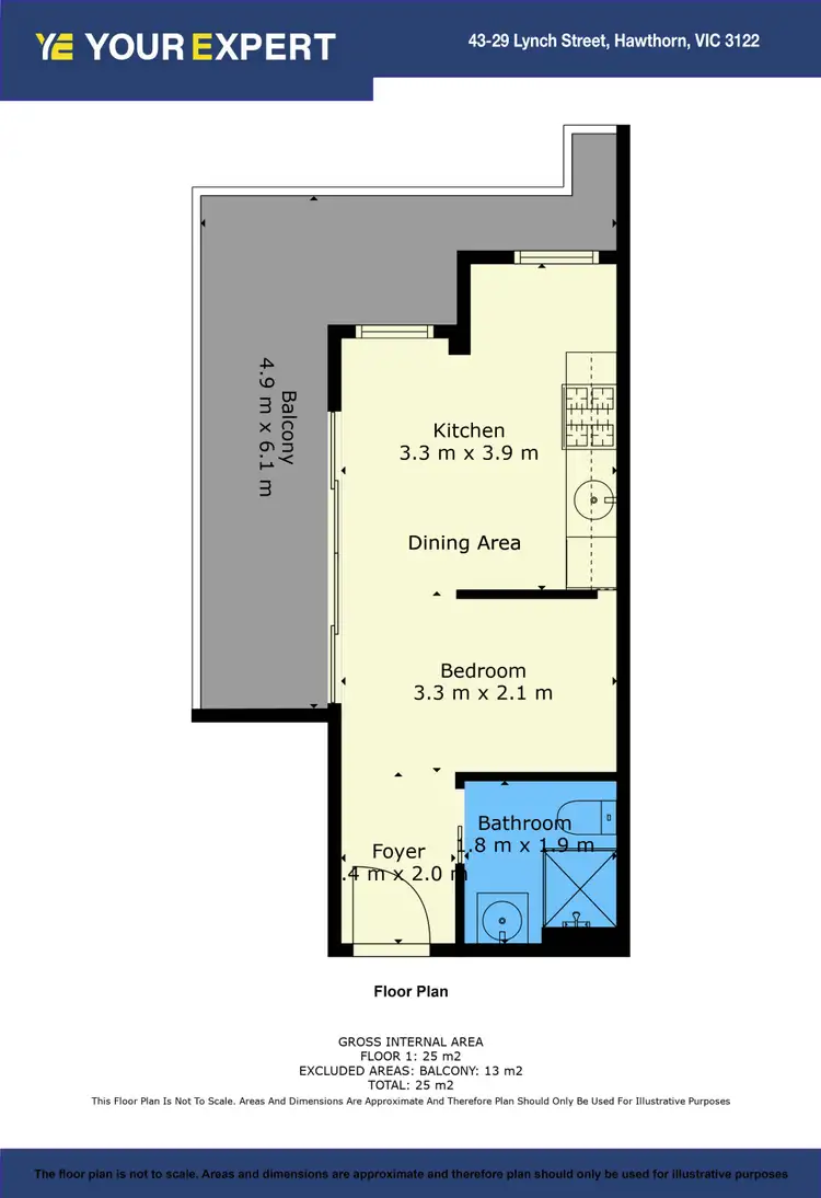 Floorplan of Homely apartment listing, 43/29 Lynch Street, Hawthorn VIC 3122
