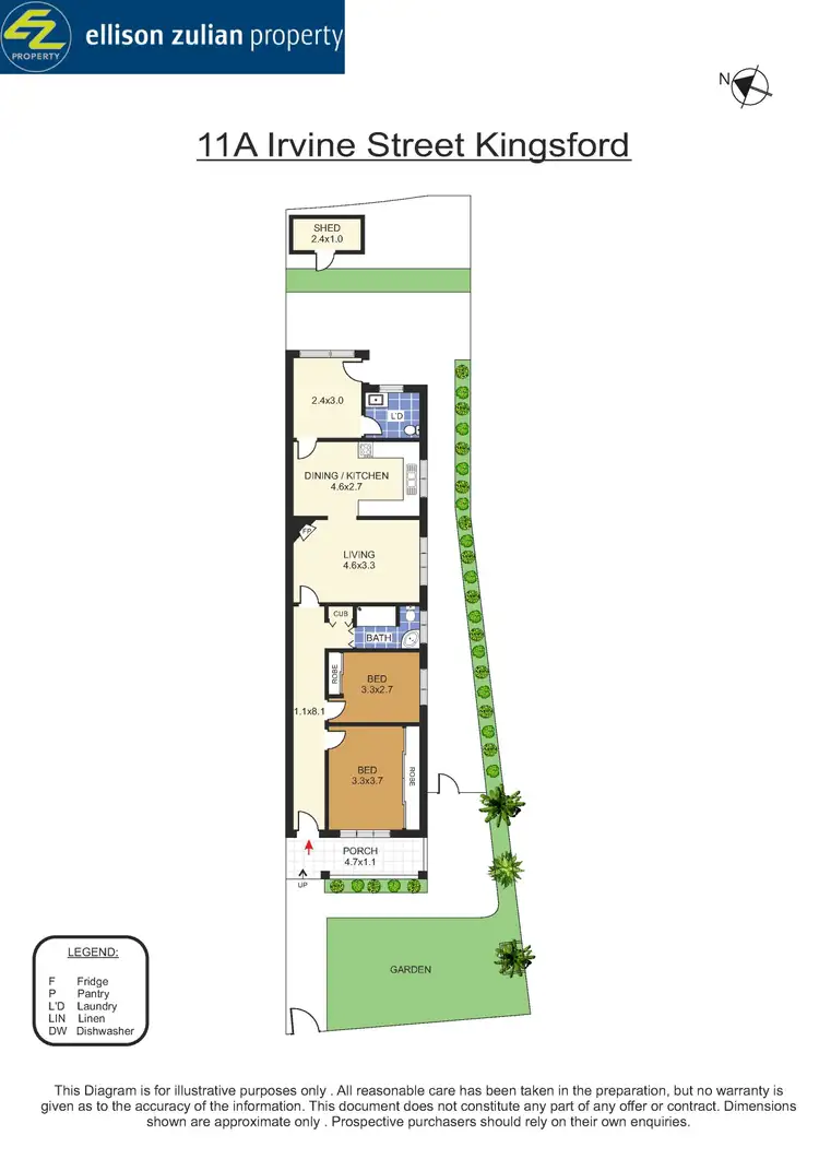 Floorplan of Homely semi-detached listing, 11a Irvine Street, Kingsford NSW 2032