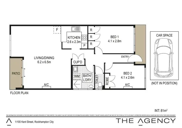 Floorplan of Homely unit listing, 1/100 Kent Street, Rockhampton City QLD 4700