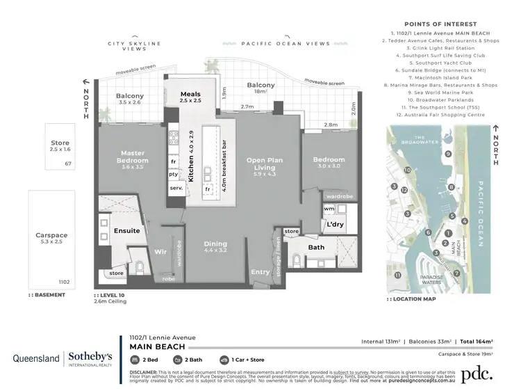 Floorplan of Homely apartment listing, 1102/1 Lennie Avenue, Main Beach QLD 4217