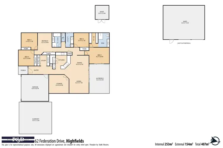 Floorplan of Homely house listing, 62 Federation Drive, Highfields QLD 4352