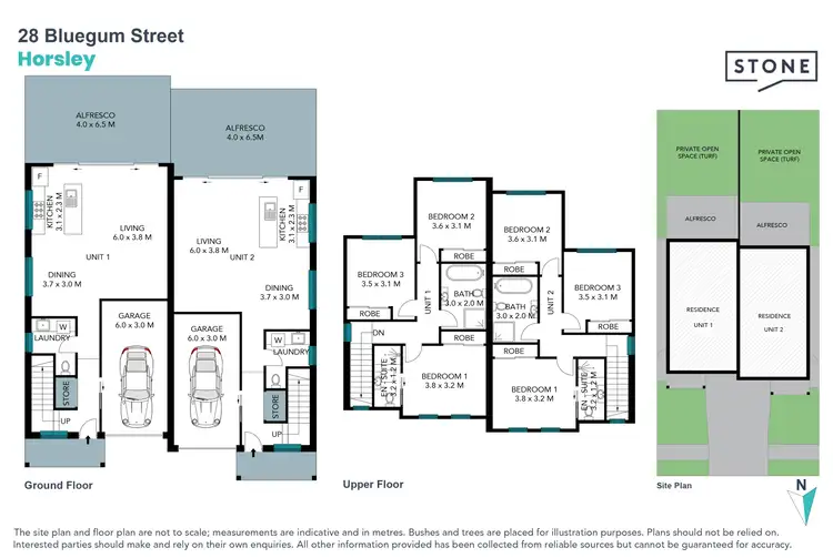 Floorplan of Homely semi-detached listing, 1/28 Bluegum Street, Horsley NSW 2530