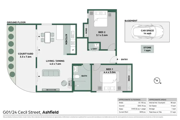 Floorplan of Homely apartment listing, G01/24 Cecil Street, Ashfield NSW 2131