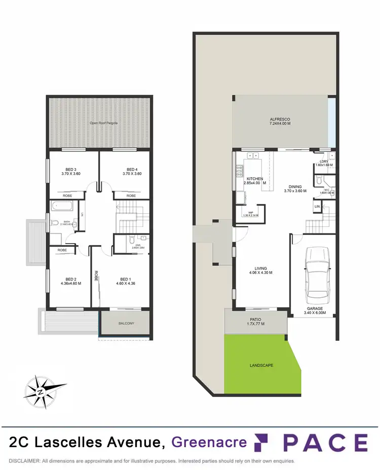 Floorplan of Homely semi-detached listing, 2C Lascelles Avenue, Greenacre NSW 2190