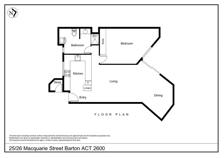 Floorplan of Homely apartment listing, 25/26 Macquarie Street, Barton ACT 2600