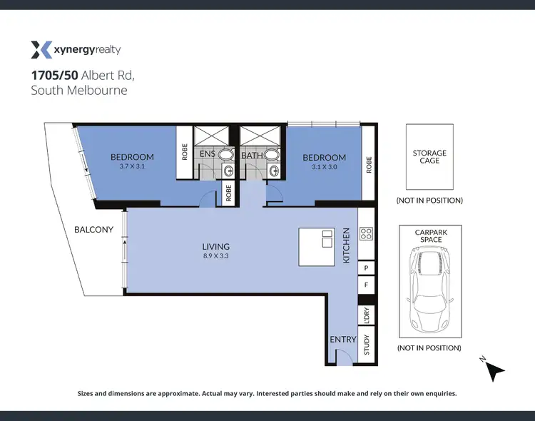 Floorplan of Homely apartment listing, 1705/50 Albert Road, South Melbourne VIC 3205
