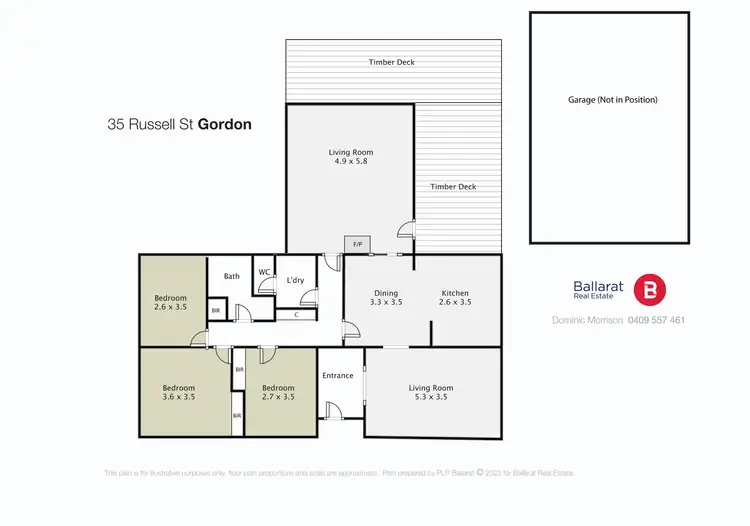 Floorplan of Homely house listing, 35 Russell Street, Gordon VIC 3345