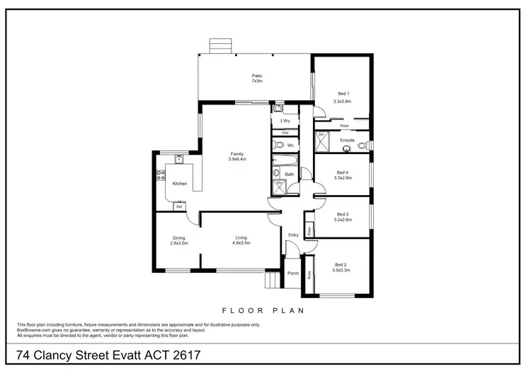 Floorplan of Homely house listing, 74 Clancy Street, Evatt ACT 2617