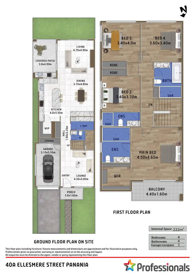 Floorplan of Homely semi-detached listing, 40A Ellesmere Street, Panania NSW 2213