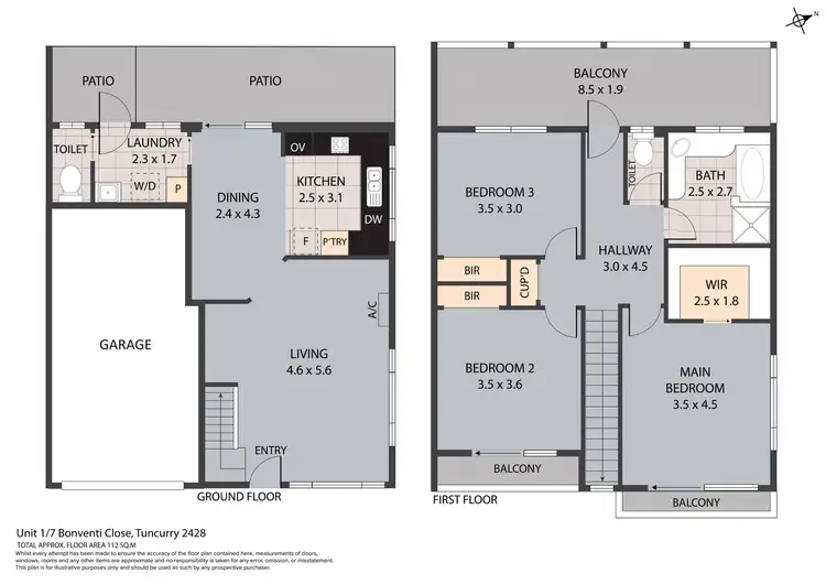 Floorplan of Homely townhouse listing, 1/7 Bonventi Close, Tuncurry NSW 2428