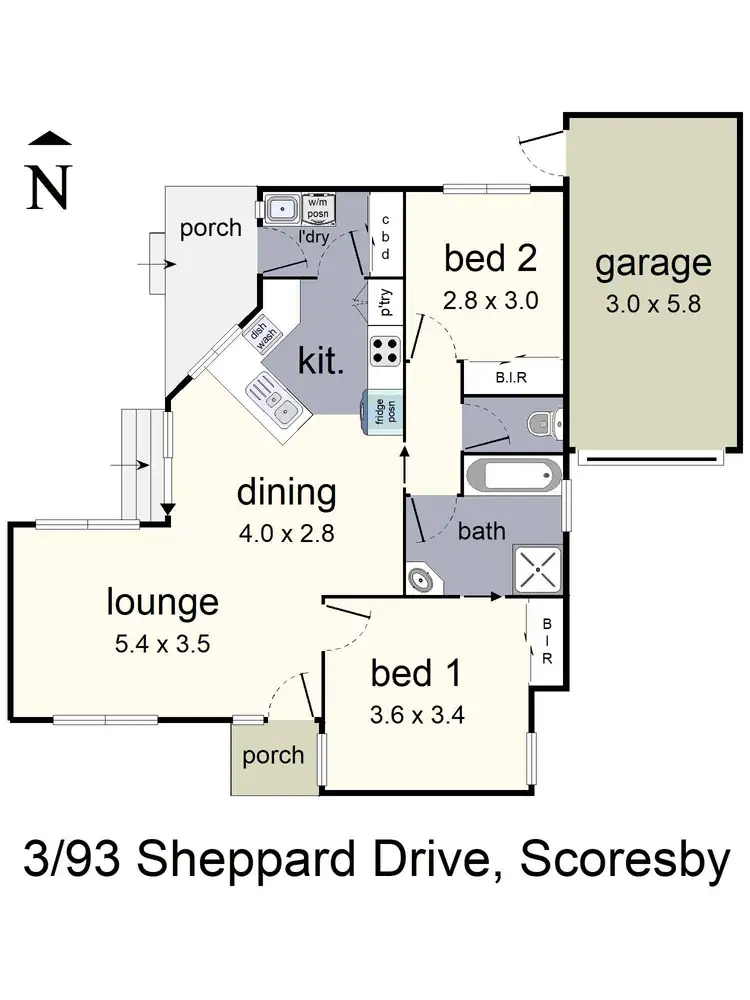 Floorplan of Homely unit listing, 3/93 Sheppard Drive, Scoresby VIC 3179