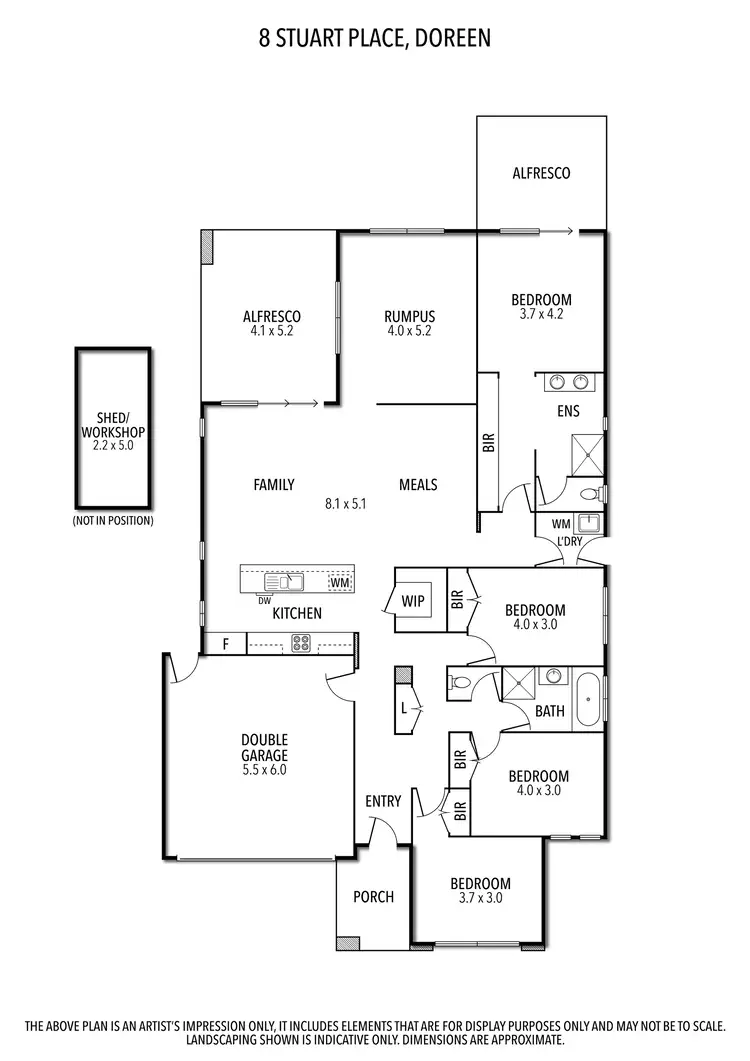 Floorplan of Homely house listing, 8 Stuart Place, Doreen VIC 3754