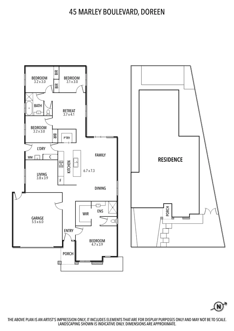 Floorplan of Homely house listing, 45 Marley Boulevard, Doreen VIC 3754