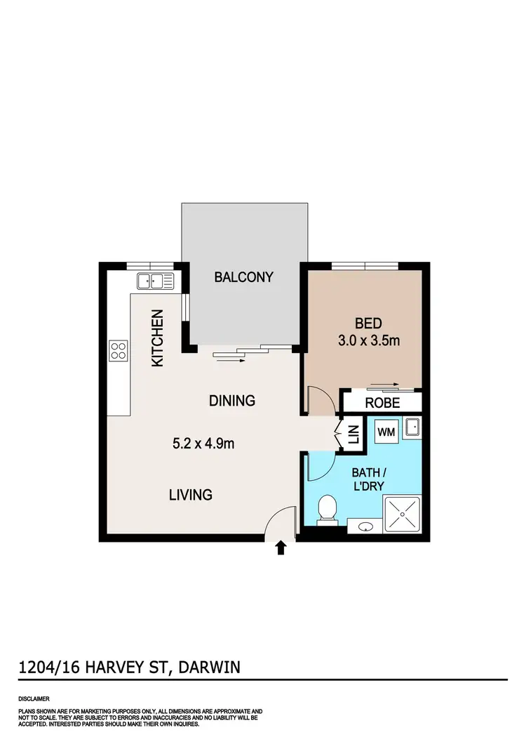 Floorplan of Homely apartment listing, 1204/16 Harvey Street, Darwin City NT 800