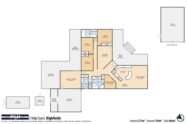 Floorplan of Homely house listing, 3 Volp Court, Highfields QLD 4352