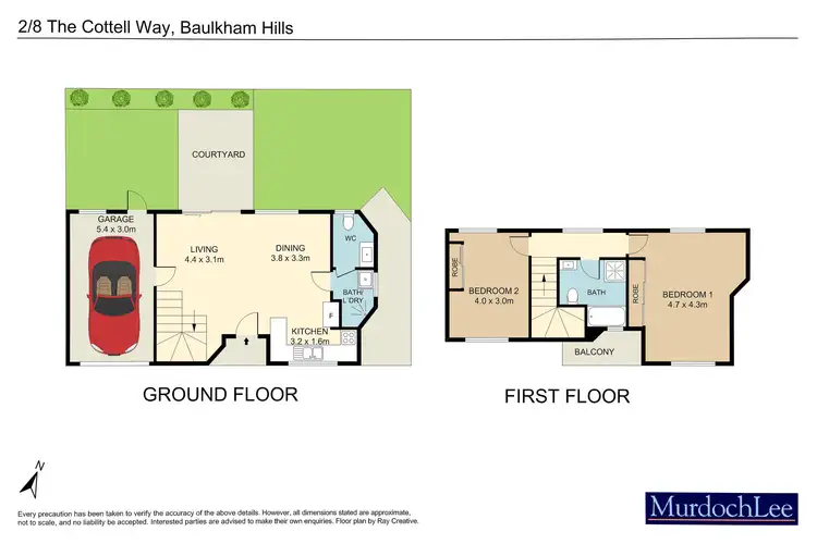 Floorplan of Homely townhouse listing, 2/8 The Cottell Way, Baulkham Hills NSW 2153