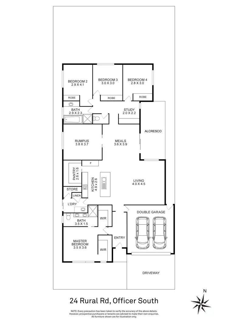 Floorplan of Homely house listing, 24 Rural Road, Officer South VIC 3809