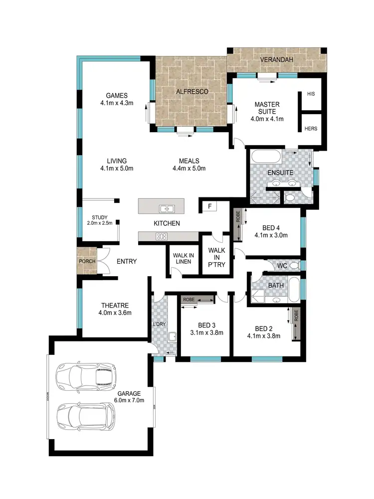Floorplan of Homely house listing, 25 Henslagh Turn, Australind WA 6233